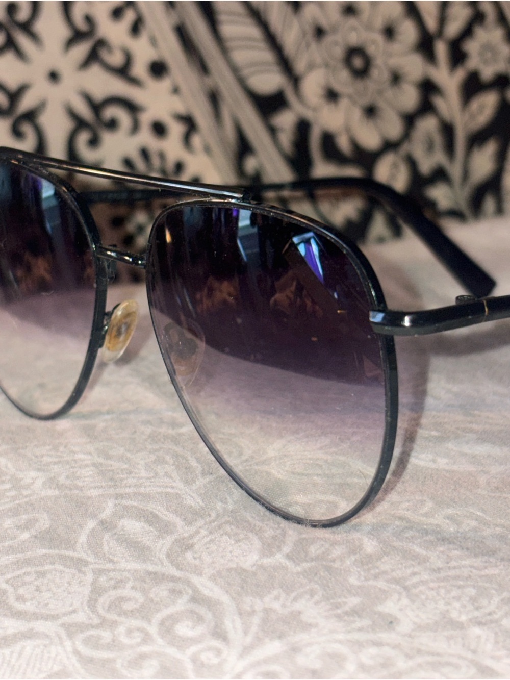 Kendall & Kylie Aviator Sunglasses - Black Frame with Purple Gradient Lenses
